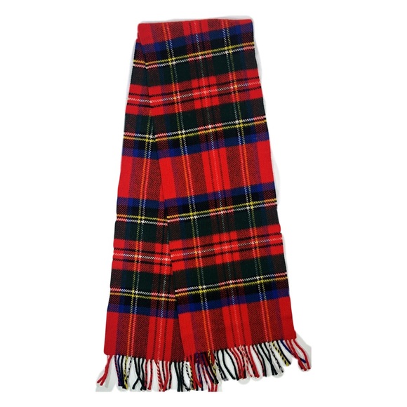 Lands End Stewart Royal Tartan Plaid Wool Scarf - Picture 1 of 4